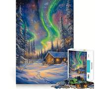 Rompecabezas de 1000 Piezas con diseño de Auroras boreales para Adultos Mejora la Memoria y facilita la diversión Bordes precisos Regalo de Temporada (50x75cm)