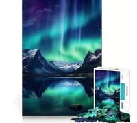 Rompecabezas de 1000 piezas con diseño de auroras boreales y montañas para adolescentes Ideal para estimular la memoria reducir el estrés y crear rompecabezas de corte suave Regalo artístico (38x26cm)
