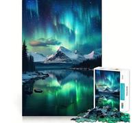 Rompecabezas de 1000 Piezas con diseño de Auroras boreales y montañas para Adolescentes Refuerza la Memoria, Proporciona Momentos de Paz y Tranquilidad Regalo clásico (50x75cm)
