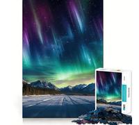 Rompecabezas de 1000 Piezas con diseño de Auroras boreales y montañas para Adolescentes Refuerza la Memoria, Proporciona Momentos de Paz y Tranquilidad Regalo clásico (38x52cm)