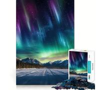 Rompecabezas de 1000 Piezas con diseño de Auroras boreales y montañas para Adolescentes Refuerza la Memoria, Proporciona Momentos de Paz y Tranquilidad Regalo clásico (38x26cm)