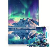Rompecabezas de 1000 Piezas con diseño de Auroras boreales y montañas para Adolescentes Refuerza la Memoria, Proporciona Momentos de Paz y Tranquilidad Regalo clásico (38x26cm)