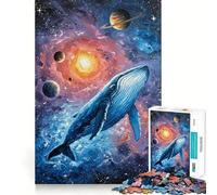 Rompecabezas de 1000 Piezas con diseño de Ballena en el Espacio Juguete Que desafía la Mente Troquelado de Alta precisión Un Reto Divertido para Pasar el Tiempo (50x75cm)