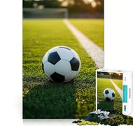 Rompecabezas de 1000 Piezas con diseño de balón de fútbol en un Campo, Ideal para Adolescentes Mejora la Memoria, Calma y Tranquilidad (38x26cm)