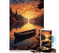 Rompecabezas de 1000 Piezas con diseño de Barco al Atardecer,Corte preciso,Juguete para estimular la Mente,Juego fácil de Jugar,Regalo Ideal para cumpleaños 50x75cm