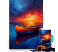 Rompecabezas de 1000 Piezas con diseño de Barco al Atardecer para Adultos Regalo Ideal para quienes Buscan un Juego de lógica, un Entretenimiento Suave y un Detalle Encantador 50x75cm