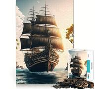 Rompecabezas de 1000 Piezas con diseño de Barco Pirata para Adolescentes Mejora la Memoria, relaja la Mente y CREA un Regalo Original (50x75cm)