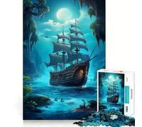Rompecabezas de 1000 Piezas con diseño de Barco Pirata para Adultos Regalo Ideal para desarrollar la lógica Juguete para armar con Cuidado y precisión Diseño Elegante (38x52cm)