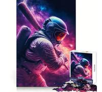 Rompecabezas de 1000 Piezas con diseño de bateador de béisbol y Astronauta para adultosIdeal para ejercitar la Mente, aliviar el estrés y divertirse con Piezas encajablesUn (50x75cm)