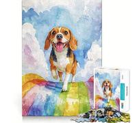 Rompecabezas de 1000 Piezas con diseño de Beagle y Puente arcoíris,Bordes Lisos,Ideal para desarrollar la Mente,divertirse y Pasar un rato Agradable cumpleaños y como pasatiempo