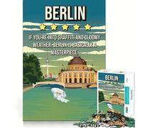 Rompecabezas de 1000 Piezas con diseño de Berlín,Divertido póster de Viaje,fácil de Usar,lógica y para Jugar Ideal para divertirse en Navidad (50x75cm)