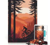 Rompecabezas de 1000 Piezas con diseño de Bicicleta de montaña y Bosque para Adolescentes Juguete de Habilidad para armar Rompecabezas Diversión compartida Corte preciso Decoración de Pared (50x75cm)