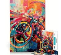Rompecabezas de 1000 Piezas con diseño de Bicicleta y Ciclista,Arte de Corte preciso,Juguete para desarrollar la Capacidad cognitiva,Juego Relajante para el Tiempo de Juego,Regalo de cumpleaños
