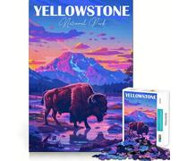Rompecabezas de 1000 Piezas con diseño de bisontes del Parque Nacional de Yellowstone para Adultos Diversión y Entrenamiento Mental, Corte láser Actividad Relajante para Grupos