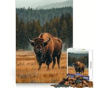 Rompecabezas de 1000 Piezas con diseño de bisontes en el Parque Nacional de Yellowstone para Adolescentes Desarrolla la lógica, la Mente y es Divertido y fácil de armar Un Regalo Ideal (38x26cm)