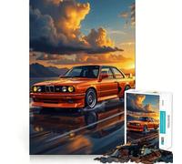 Rompecabezas de 1000 Piezas con diseño de BMW E Naranja al Atardecer Regalos para Adultos Juego de ingenio y diversión Precioso Regalo (38x52cm)