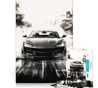 Rompecabezas de 1000 Piezas con diseño de boceto de Coche de Carreras para Adolescentes Juguete de lógica Clara Tiempo de Paz Corte Lista de Deseos de Papá Noel (38x52cm)