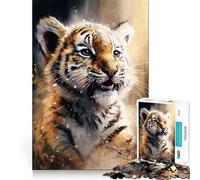 Rompecabezas de 1000 Piezas con diseño de boceto de Tigre en Acuarela para Adolescentes Juguete de lógica y Rompecabezas Diversión Garantizada Corte de precisión Regalo Elegante 38x52cm