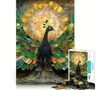 Rompecabezas de 1000 Piezas con diseño de bonsái de Plumas de Pavo Real para Adolescentes Ayuda a Mejorar la Memoria Diseño Divertido y Relajante Regalo Elegante (38x52cm)