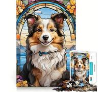 Rompecabezas de 1000 Piezas con diseño de Border Collie,Corte sin Costuras,Juego Creativo,Juguete para Jugar de Forma Casual,Juego de Ocio navideño,Arte (38x52cm)