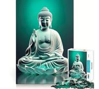 Rompecabezas de 1000 Piezas con diseño de Buda y Hoja de Loto,Cristal de Corte preciso,Arte,lógica,Juego,Tiempo de relajación,Regalo Divertido de cumpleaños (38x26cm)
