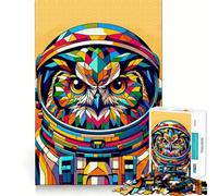Rompecabezas de 1000 Piezas con diseño de búho Astronauta de WPAP para Adolescentes Juego Inteligente para niños Imagen para armar Regalo Encantador (38x52cm)