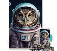 Rompecabezas de 1000 Piezas con diseño de búho Astronauta para Adolescentes Ideal para estimular la Memoria, Reducir el estrés y Crear un Rompecabezas de Corte Suave Regalo artístico (50x75cm)