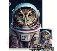 Rompecabezas de 1000 Piezas con diseño de búho Astronauta para Adolescentes Ideal para estimular la Memoria, Reducir el estrés y Crear un Rompecabezas de Corte Suave Regalo artístico (50x75cm)