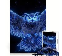 Rompecabezas de 1000 Piezas con diseño de búho Azul en Vuelo para Adolescentes Ideal para Entrenar la concentración, Relajarse y Encontrar el Equilibrio Perfecto Un Regalo estupendo (38x52cm)