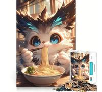 Rompecabezas de 1000 Piezas con diseño de búho Comiendo Ramen para Adolescentes Juguete para desarrollar la Mente Diseño Divertido y Relajante armar (50x75cm)
