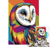 Rompecabezas de 1000 Piezas con diseño de búho común Colorido Estilo Pop Art Divertidos Juegos Juguetes adictivos para Cultivar la Paciencia Regalos de Amigo Invisible Aprendizaje Educativo (75x50cm)