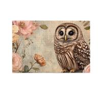 Rompecabezas de 1000 piezas con diseño de búho de pétalos rosas para adultos, rompecabezas de madera para adultos, regalos para decoración del hogar