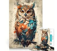 Rompecabezas de 1000 Piezas con diseño de búho en Acuarela Juguete Creativo para desarrollar Habilidades Cierre Seguro sin Piezas Sueltas Actividad para Compartir en Familia (38x26cm)