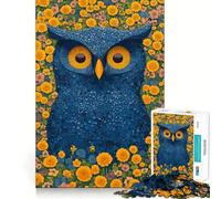 Rompecabezas de 1000 Piezas con diseño de búho en un Campo de Flores para Adultos Juguete Inteligente para el hogar Decoración de Pared con Corte preciso (38x52cm)