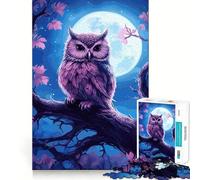 Rompecabezas de 1000 Piezas con diseño de búho en una Rama Estilo Acuarela para Adolescentes Ideal para divertirse Jugando Se Encaja Perfectamente sin Dejar Huecos Actividad Nocturna