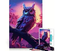Rompecabezas de 1000 Piezas con diseño de búho en una Rama Ideal para Adultos Juego de Habilidad Mental Corte láser para un Ajuste Actividad gratificante para días lluviosos (50x75cm)