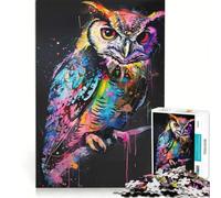 Rompecabezas de 1000 Piezas con diseño de búho Estilo Pop Art Ideal para decoración de Pared Un desafío difícil cumpleaños y Navidad 38x26cm