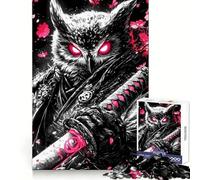 Rompecabezas de 1000 Piezas con diseño de búho Guerrero samurái para Adultos, Juguete para ejercitar la Mente, antiestrés y decoración de Pared (50x75cm)