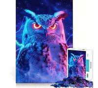 Rompecabezas de 1000 Piezas con diseño de búho, pájaro y Animal Espacial para Adolescentes Juego Inteligente de Rompecabezas Tiempo de Aprendizaje Imagen para armar Regalo Encantador (38x52cm)