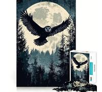 Rompecabezas de 1000 Piezas con diseño de búho Volando en un Bosque Iluminado por la Luna Ideal para Adolescentes Refuerza la Memoria y Proporciona Momentos de Paz Un Regalo clásico
