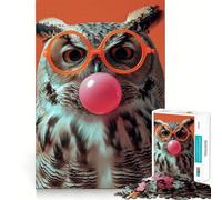 Rompecabezas de 1000 Piezas con diseño de búho y Chicle para Adultos Ideal para Mejorar la Memoria Un pasatiempo Suave y Divertido Corte Firme Fiestas (38x26cm)