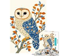 Rompecabezas de 1000 Piezas con diseño de búho y Estampado Floral Juego Familiar Que desafía la Inteligencia Juguete adictivo Gran Regalo para quienes Buscan Juegos Que mejoren la Memoria (38x52cm)