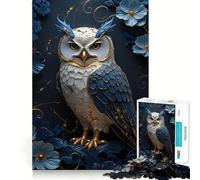 Rompecabezas de 1000 Piezas con diseño de búho y Flores Kintsugi para Adolescentes Ideal para estimular la Memoria, Reducir el estrés y Crear un Rompecabezas de Corte Suave Regalo artístico (38x52cm)