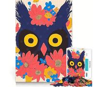 Rompecabezas de 1000 Piezas con diseño de búho y Flores para Adolescentes Juego Mental Juguete para el hogar Corte preciso (38x52cm)