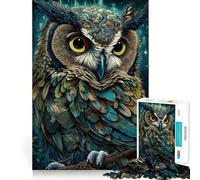 Rompecabezas de 1000 Piezas con diseño de búho y Flores para Adolescentes Juguete Que estimula la lógica y Alivia la tensión Borde de Calidad Artículo de Santa Claus (38x52cm)