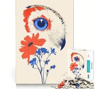 Rompecabezas de 1000 Piezas con diseño de búho y Flores para Adultos Juguete para ejercitar la Mente Juego de Interior Pieza de Arte de Corte preciso (38x52cm)