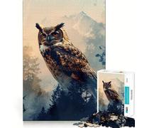 Rompecabezas de 1000 Piezas con diseño de búho y Naturaleza, Ideal para Adolescentes Juguete para desarrollar la lógica y la Capacidad de relajación Corte preciso Regalo Ideal (38x52cm)