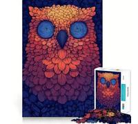 Rompecabezas de 1000 Piezas con diseño de búho y Plumas degradadas para Adolescentes Ideal para estimular la Memoria, Jugar y Relajarse Bordes Ajustados Regalo Premium (38x52cm)