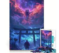 Rompecabezas de 1000 Piezas con diseño de búho y Puerta Torii para Adolescentes Juguete de razonamiento y Habilidad Tranquilo y silencioso Corte Exacto Sorpresa navideña 50x75cm