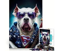 Rompecabezas de 1000 Piezas con diseño de Bulldog Americano Diversión con Memoria Superficie Lisa y sin Rebabas Un desafío entretenido para el Tiempo Libre (50x75cm)